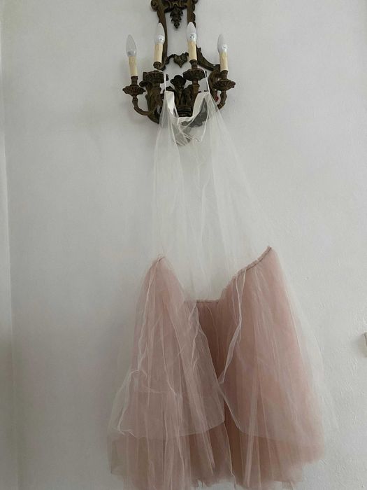 rochie lunga eveniment designer satin dantela marime M