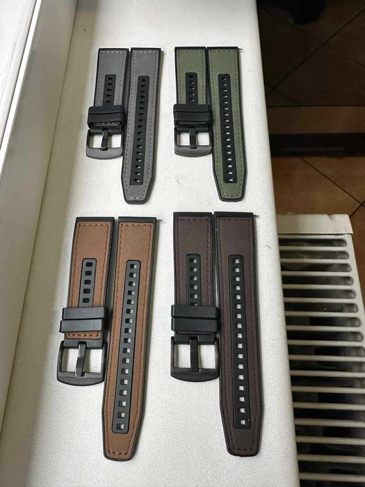 Curea cauciuc+insertie piele Huawei GT,GT2,GT3,GT4,GT5(46mm) 22mm 2025