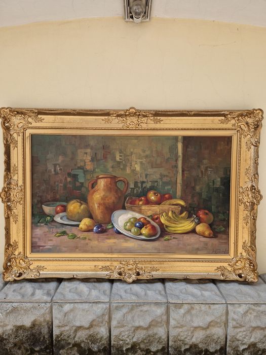 Изключителна огромна антикварна авторска майсторска картина