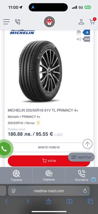 Летни гуми MICHELIN PRIMACY 4 (4 броя)