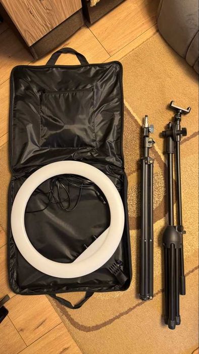 Профессиональная кольцевая лампа 45 см + 2 штатива и сумка