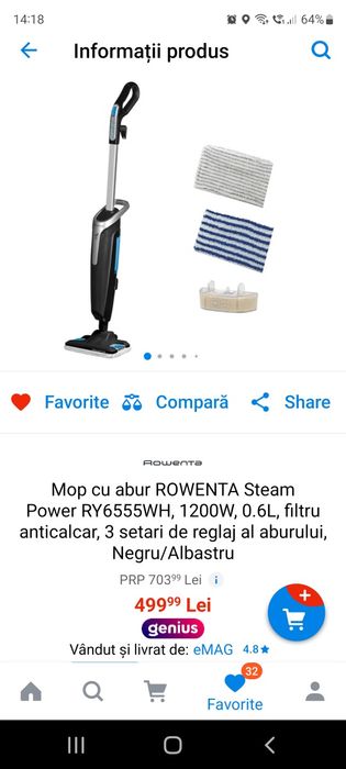 Vand mop cu abur Rowenta