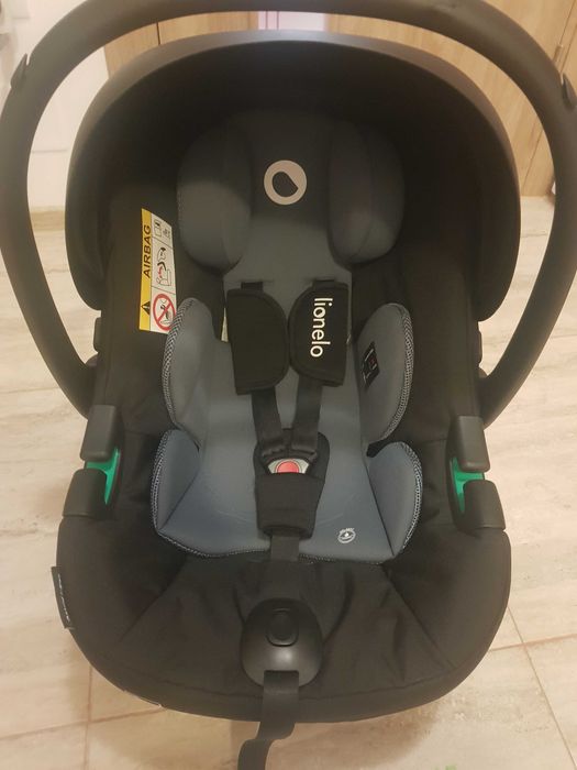 Carucior 3 in 1, Lionelo, Meril, Cu landou de dimensiune XL, Reversibil, Cu scoica auto testata ADAC, Cu accesorii, Pana la 22 kg, Bej