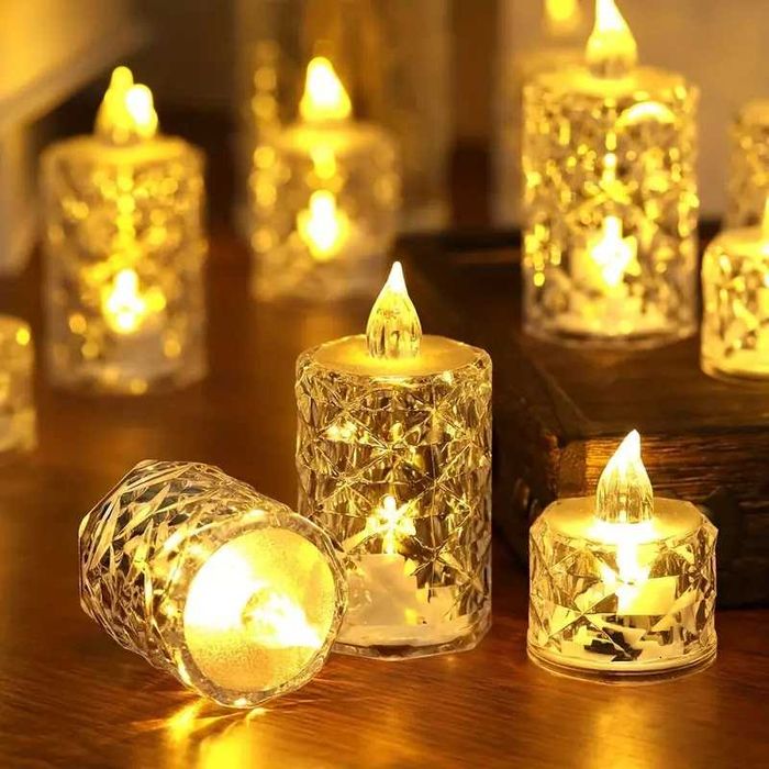 Lumanari LED diverse sortimente ALBE GALBENE cu baterii, evenimente