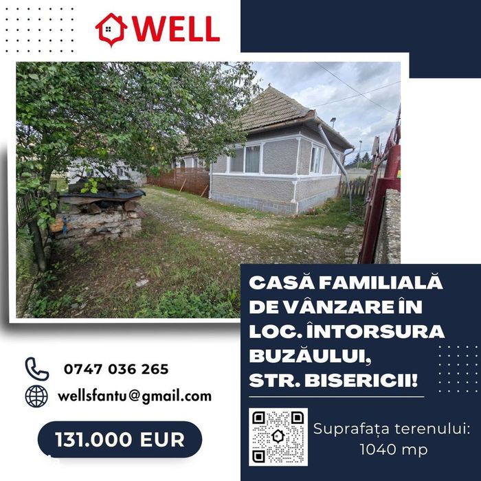 Casă familială de vânzare în loc. Întorsura Buzăului, str. Bisericii!