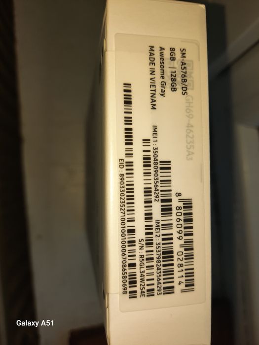Vând telefon Samsung A57, sigilat, 128gb, gri