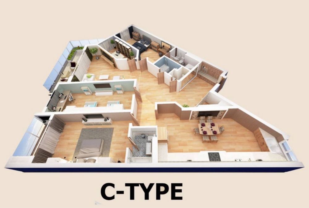 ЖК Seoul Moon 5-комнатная квартира, есть терраса.