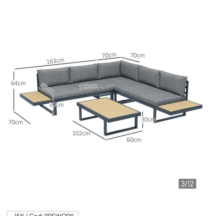 Coltar gradina cu masa