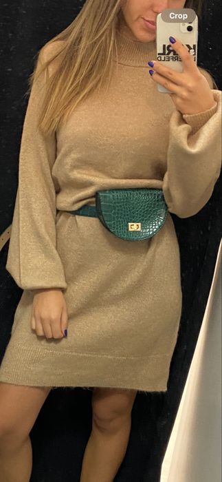 плетена рокля с чантичка