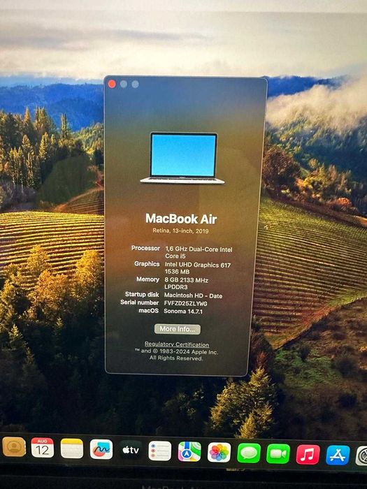 Laptop MacBook Air 2019 retina 13 inch i5  8GB Ram SSD Impecabil