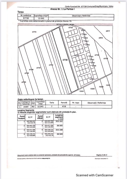 Vand teren comuna Vidra tarla 7 12000 mp