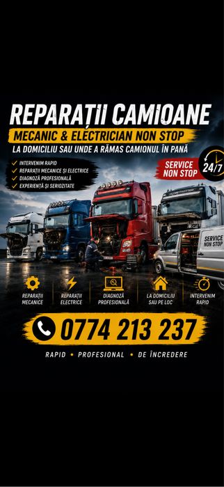 Mecanic & Electrician Camioane | Diagnoză Profesională | Deplasare la Domiciliu NON-STOP