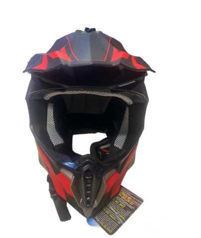 Каска за ендуро крос атв , Matt Black/Red - модел 188