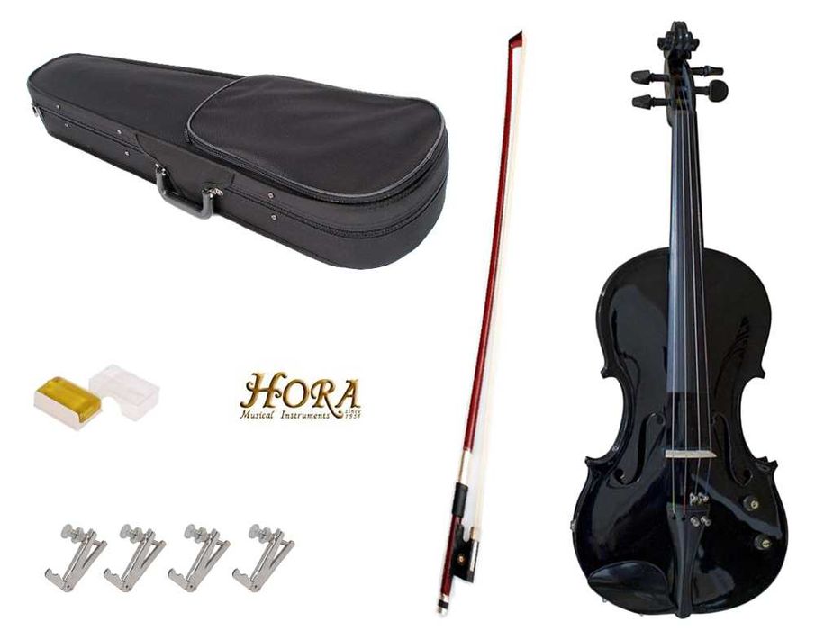 Vioara electro-acustica Vol.+Ton NEGRU 4/4 Hora Reghin Set 1