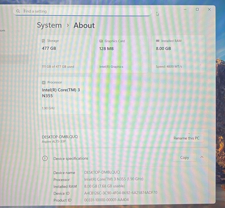 Laptop Acer 15.6'' Extensa 15 EX215-57, FHD IPS, Procesor Intel(R) -A-