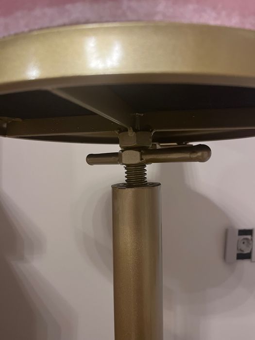 2 регулируеми бар стола – розов велур & злато, дизайнерски