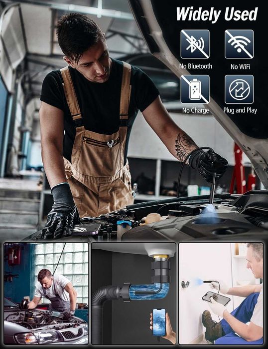 Endoscop HD 1920P cu LED, IP67, cablu 5m