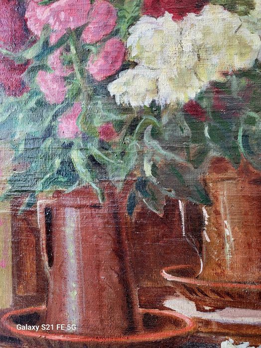 Tablou VECHI, ulei/panza, 100x80cm (80x60,5 pictura) semnat C Isachie.