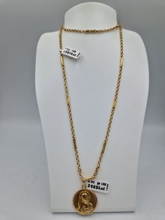 Lant cu Pandant Aur 14k Greutate6.28gr/5.07gr Lungime62cm #49462#49572