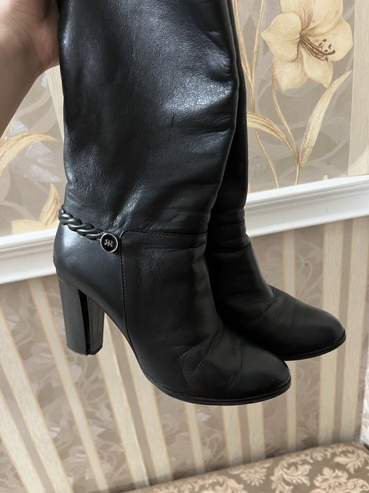 Кожанные демисезонные сапоги