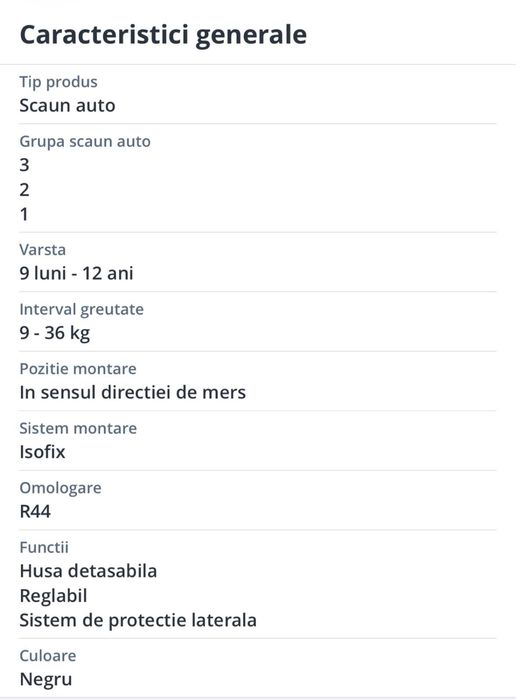 Scaun auto ISOFIX Britax Romer ADVANSAFIX IV R Cosmos Black, 9-36 kg