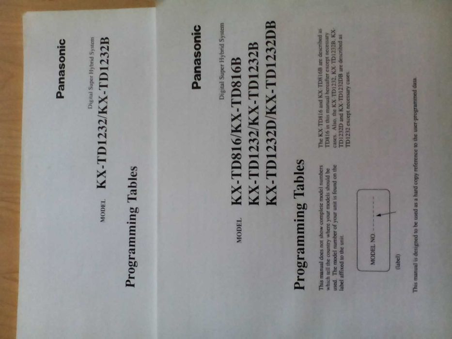 Ръководство за телефонна централа PANASONIC КХ-ТD1232