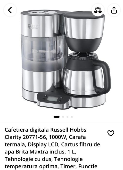 Vind cafetiera digitala Russell Hobbs Clarity nou