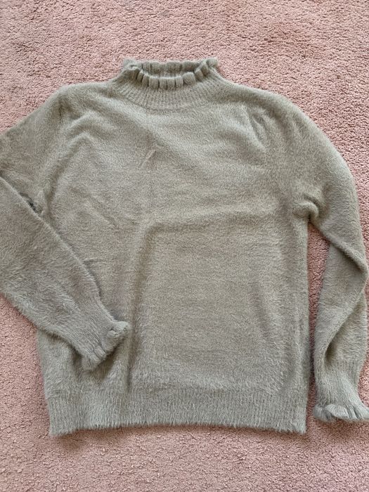 Pulover maro crem simplu XS volane