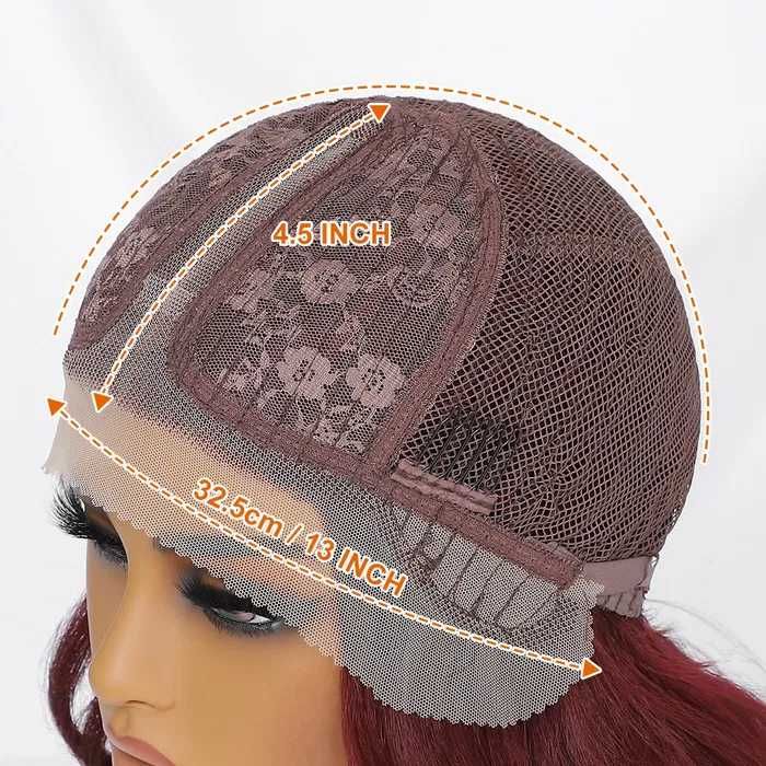 Оранжева лейс фронт къдрева перука с предна дантела