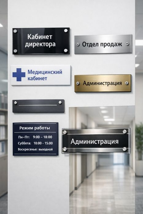 Изготовление табличек на двери и навигации в Ташкенте