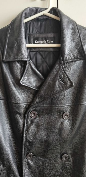 Черно мъжко кожено яке Кenneth Cole, без забележки