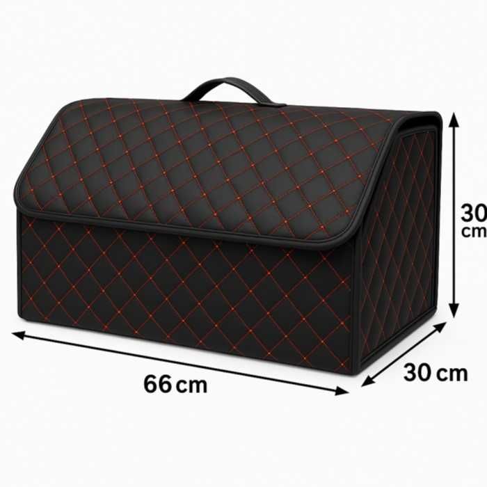 LUX кожен органайзер Automat, Сгъваем, Червен шев, Различни размери