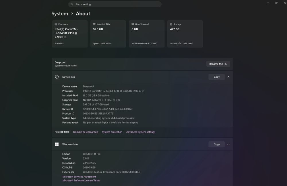 PC Gaming RTX 3050+ i5-10400F + Monitor Odyssey G3 27 inch 144Hz- setup complet