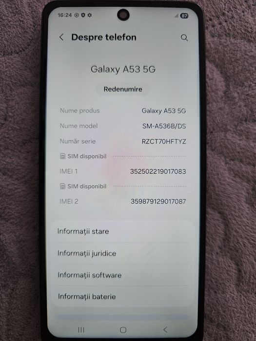 Samsung A53 5G-Display+Ramă,Baterie,Capac spate NOI