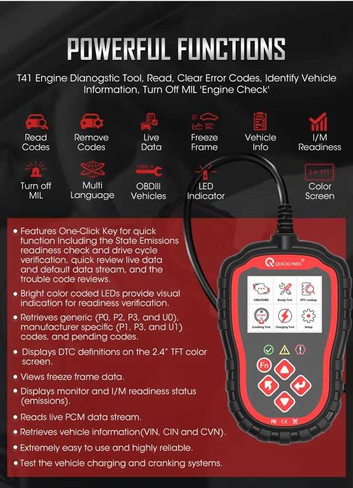 универсальный автомобильный OBD OBD2 сканер T41 машина