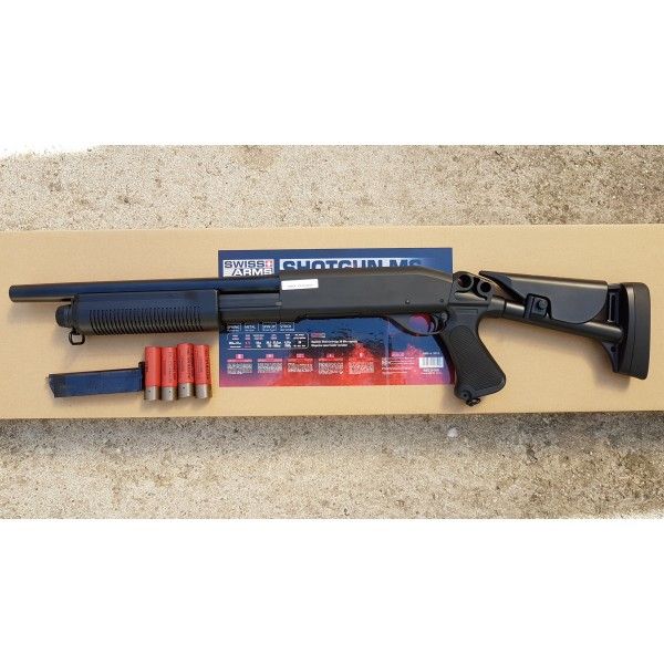 Shotgun airsoft Swiss Arms full metal cu armare manuala