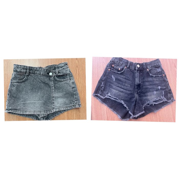 Lot 2 perechi Fustă-pantaloni + pantaloni scurți Zara, mărime 140