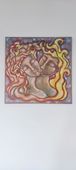 Картина "Младоженци" 60х60