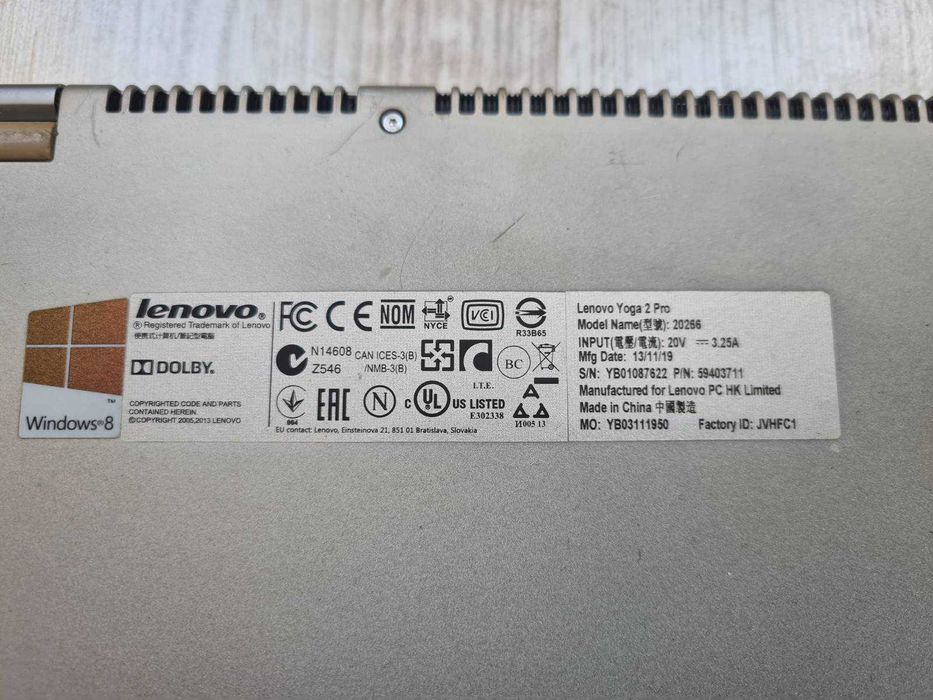 НА ЧАСТИ - HP Omen, Asus Tuf F15 A15, Lenovo Yoga 2 Pro ЗА РЕМОНТ