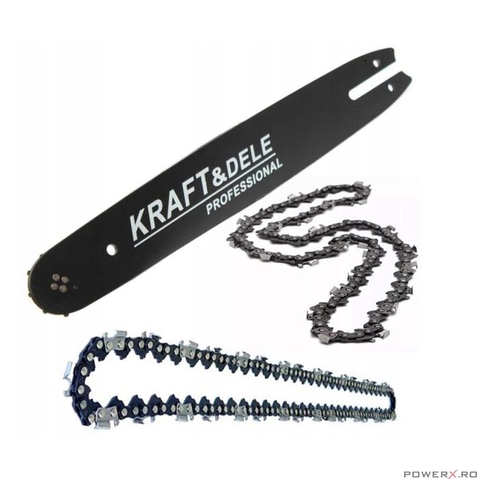 Set lama si doua lanturi, 38 cm, 32 dinti, pas 3/25, Kraft