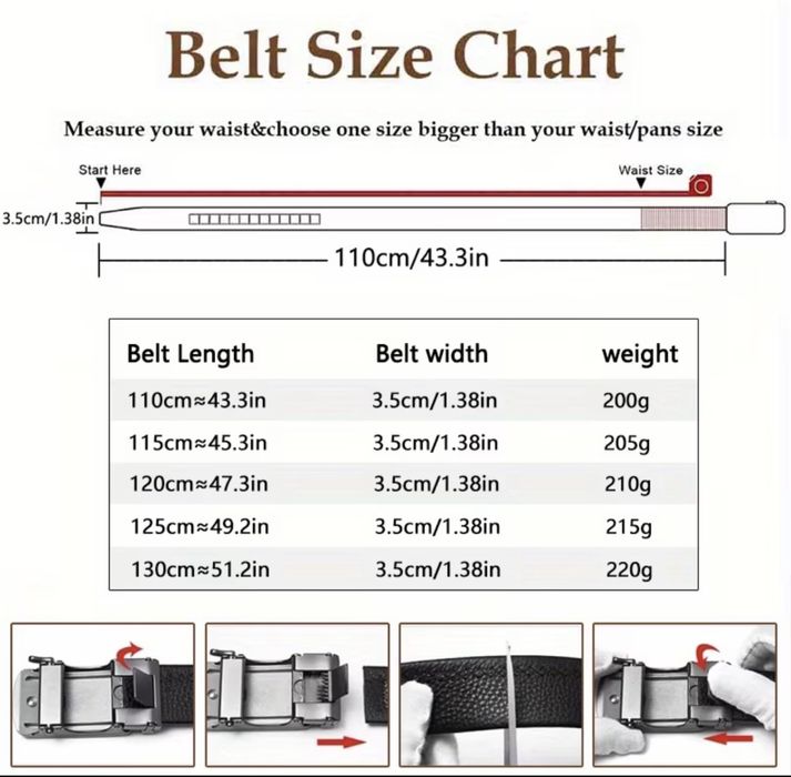 Мъжки официален колан с модерна изчистена визия•Тъмна автоматична катарамата!