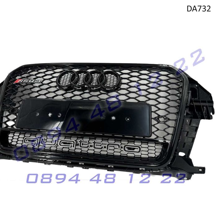 Предна RS решетка Audi Q3 12-15 пчелна пита черна грил броня ауди