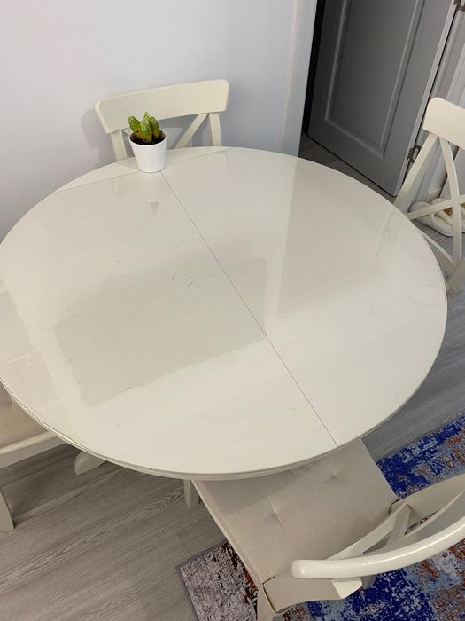 Urgent masa  extensibila si 6 scaune Ikea  INGATORP  110/155