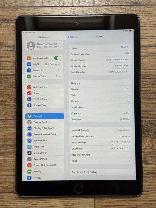 Ipad 7th gen 10,2" Retina Display 32GB