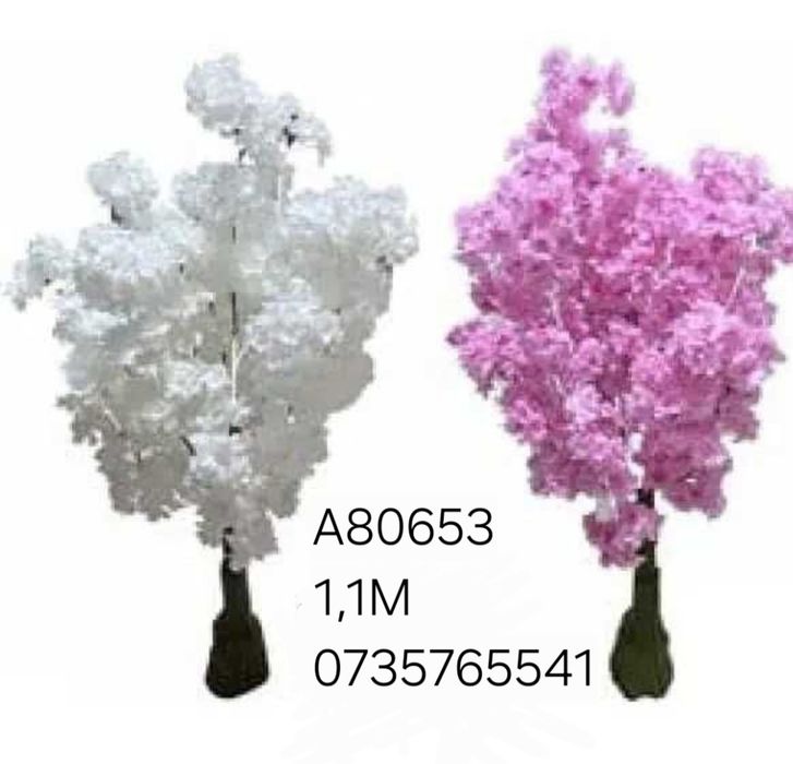 Planta artificiala cu flori in ghiveci,magnolie 120 CM cires japonez 180 CM
