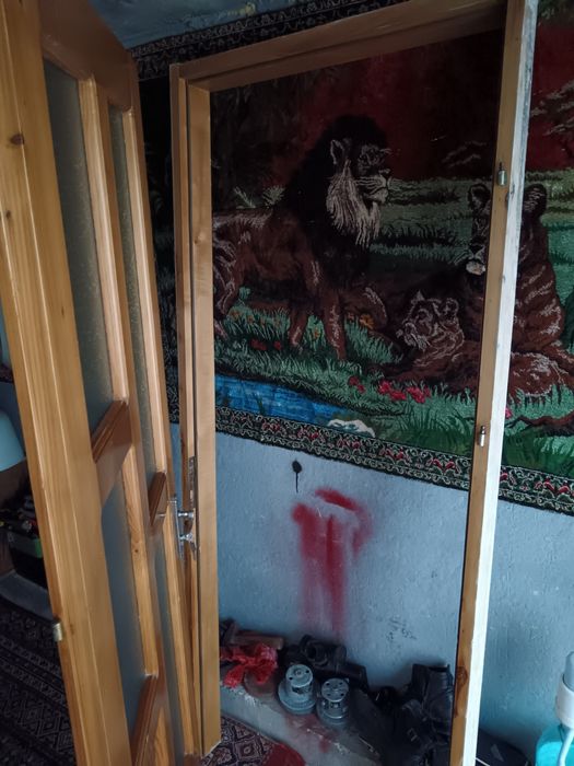 Ușă din lemn masiv cu toc.