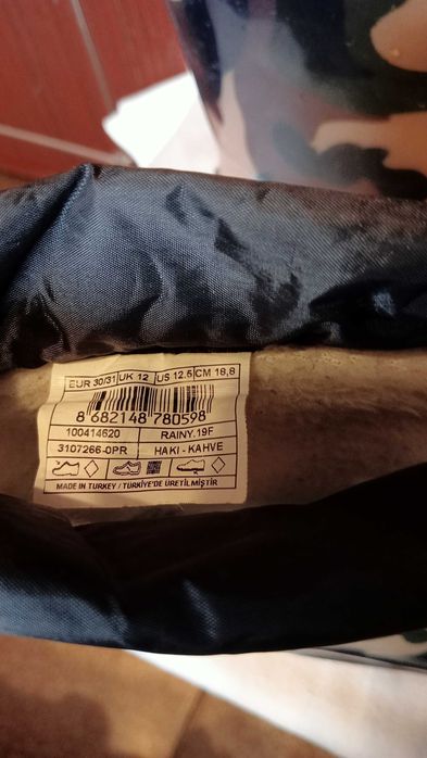 Турецкие резиновые сапожки, размер 30-31.