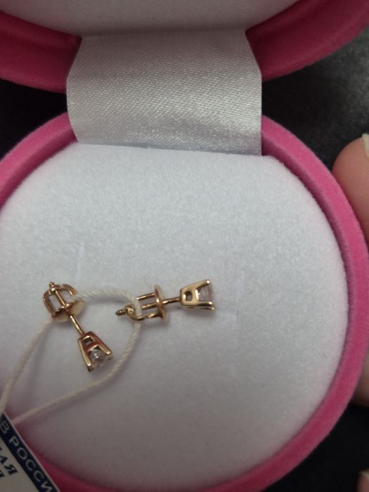 Новые золотые серьги - пусеты