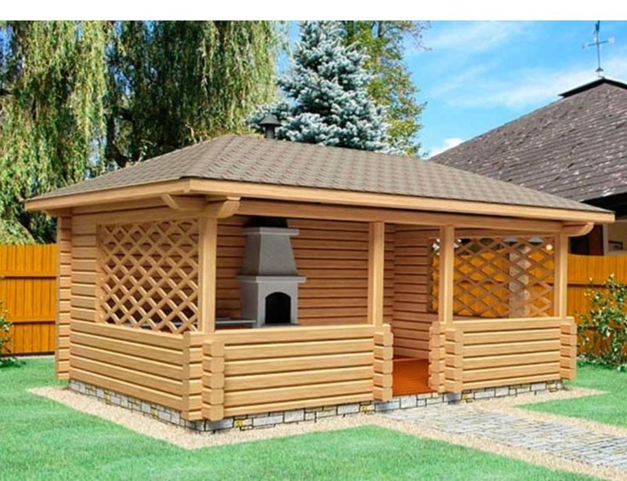 Беседка дом баня строим