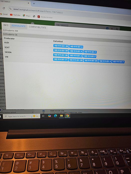 Pompa benzina Vw 1KO919051